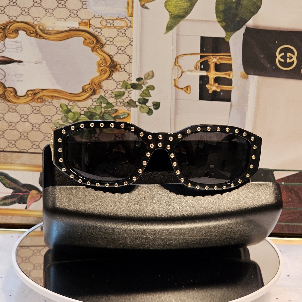 Versace Black Studded Sunglasses - Picture 13 of 15